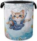 Cute Cat Laundry Basket, Foldable Oxford Cloth Sea Turtle Fish Coral Laundry by Unknown