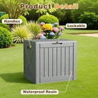 Flamaker Resin Deck Box 40 Gallon Waterproof Outdoor Indoor Storage Box Imitation Wood Resin for Patio Furniture Garden Tools and Pool (Gray) - Image 4