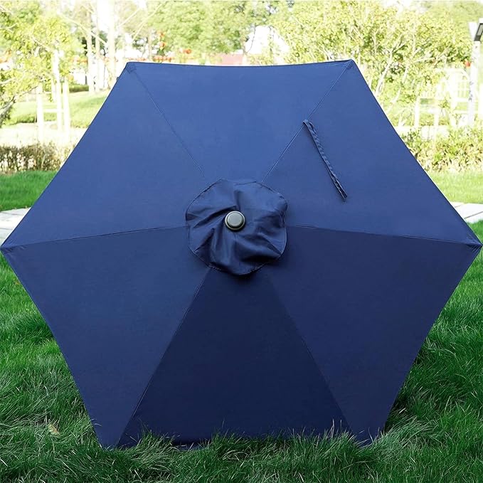 Blissun 7.5 ft Patio Umbrella, Yard Umbrella, Outdoor Market Umbrella with Push Button Tilt Crank (Navy Blue) - Image 5