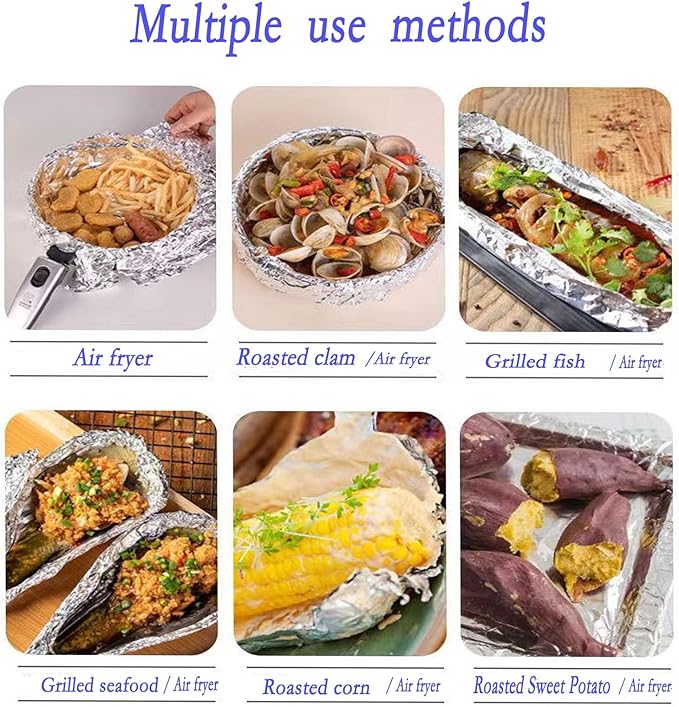 5-Pack Heavy Duty Grilling Aluminum Foil ， Baking Foil Paper, Sheets - Image 4
