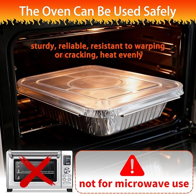 Aluminum Foil Pans with Lids 9x13 Disposable – Half Size Aluminum Foil Heavy - Image 5
