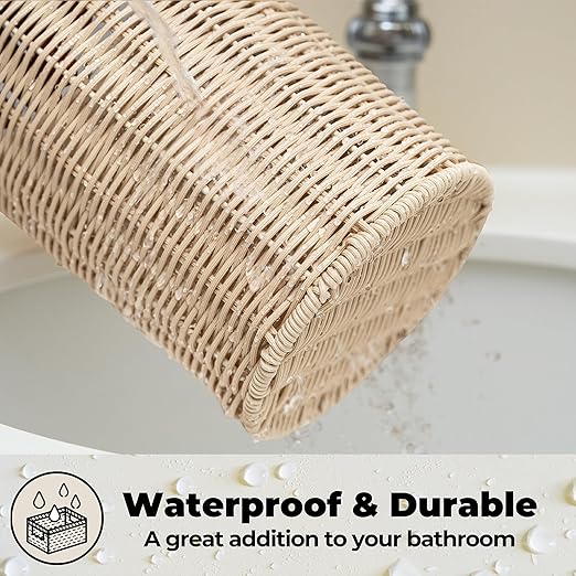 GRANNY SAYS Wicker Small Bathroom Trash Can - Image 5