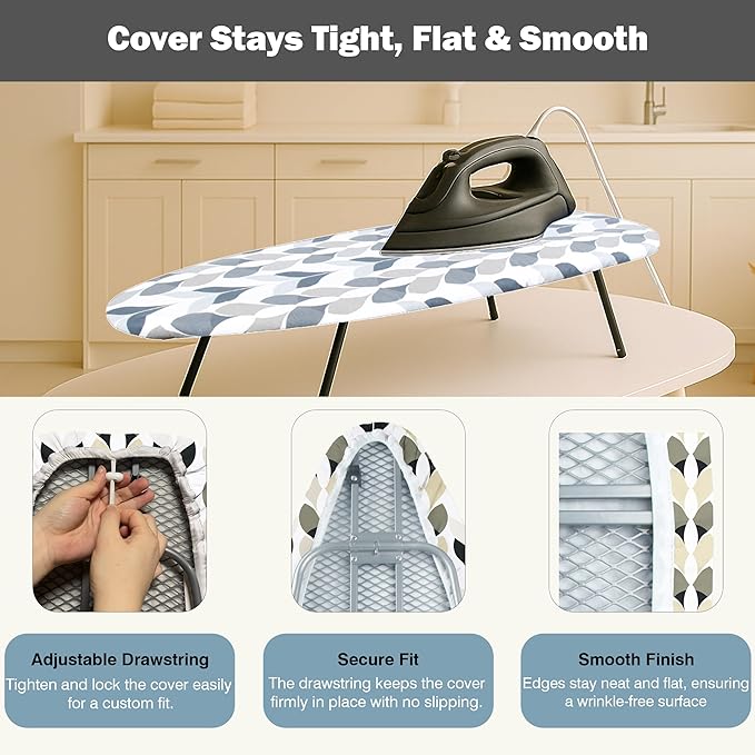 Small Ironing Board Cover and Pad 12"x32" Small Iron Board Cover - Image 4
