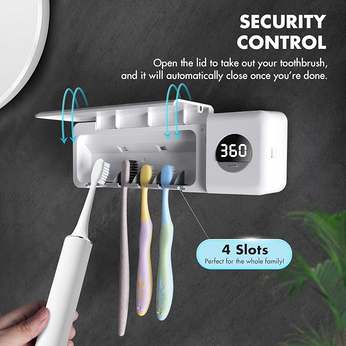 Sanitizeri Toothbrush Holder, Sanitizeri Toothbrush Cleaner, 2000mAh - Image 5