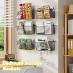 Simple Trending 6 Pack Wire Basket Wall Mount Baskets Hanging Baskets, Cabinets - Image 3