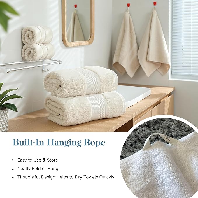 Simple&Opulence 4 Pcs Premium Hand Towels 16"x28", 600 GSM 100% Ring Spun Cotton - Image 6