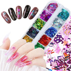 12 Colors Letter Nail Art Glitter Sequins, Holographic 3D Alphabet Nail Art by VezocimManicureArt