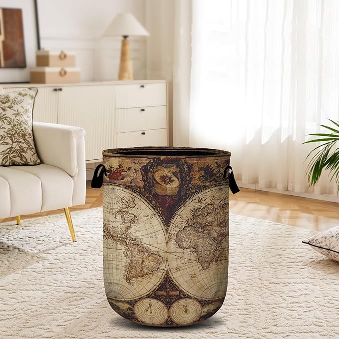 World Map Laundry Basket, Laundry Hamper Collapsible Oxford Cloth - Image 6
