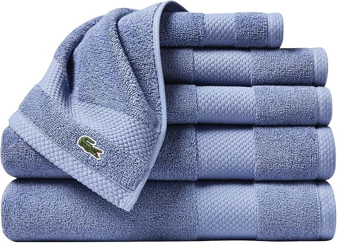 Lacoste Heritage Supima Cotton 6-Piece Towel Set, 2 Bath Towels, 2 Hand Towels by LACOSTE