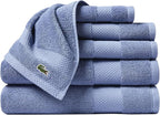 Lacoste Heritage Supima Cotton 6-Piece Towel Set, 2 Bath Towels, 2 Hand Towels by LACOSTE