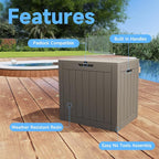 EasyUp 33Gal Outdoor Deck Box, Lager Patio Storage Box Indoor and Outdoor Use,Resin Storage Bin for Patio Furniture Cushions Garden Tools, Package Delivery (Gray) - Image 5