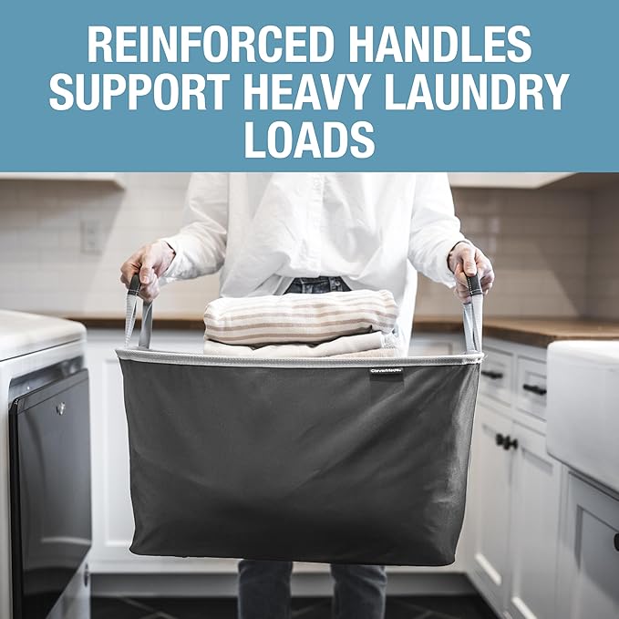 CleverMade Collapsible Laundry Basket 2 Pack – 60L Foldable Clothes Hamper - Image 4
