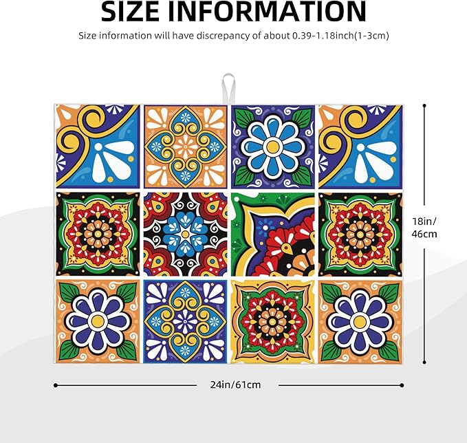 Talavera Mexican Tiles Dish Drying Mats - Image 2