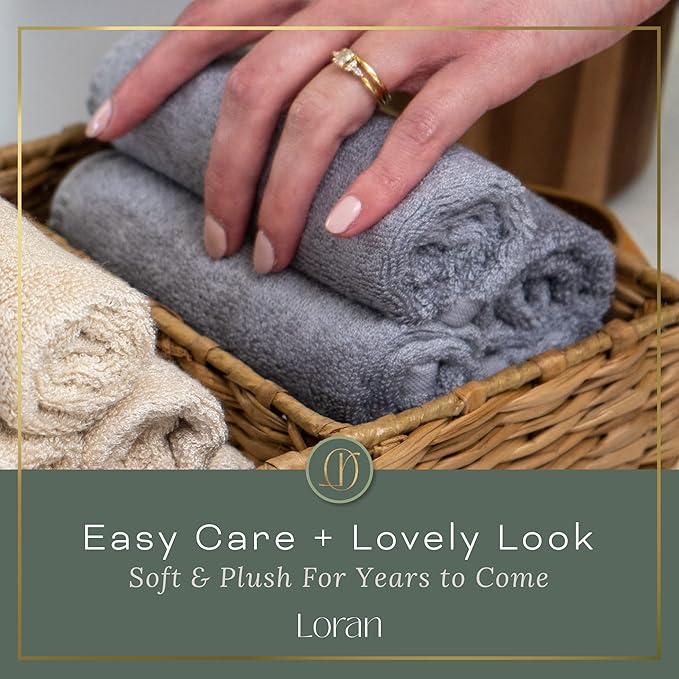 Silver Grey Washcloths Set of 6 Soft Facial Cloths 10” x 10” 100% Viscose - Image 9