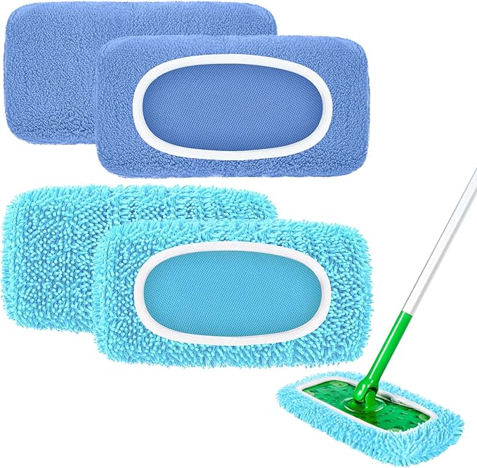 4 Pack Reusable Mop Pads Compatible by Nicemiya