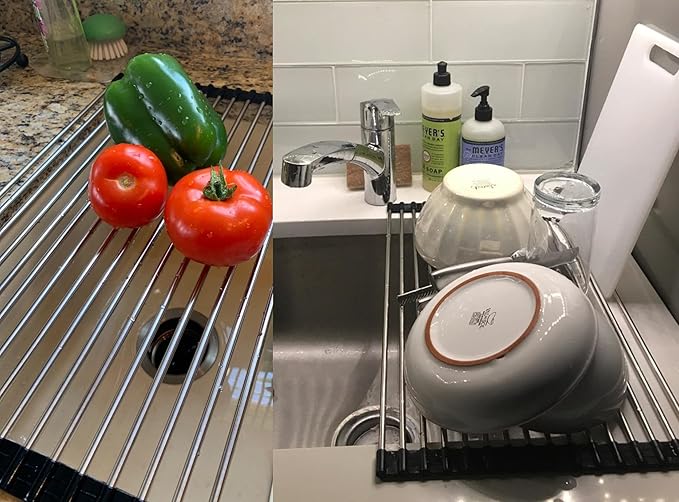 Ahyuan Roll up Dish Drying Rack Over The Sink Kitchen Roll up Sink Drying Rack - Image 5