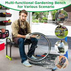 10.8” Wide Garden Kneeler and Seat, Heavy Duty Foldable Gardening Stool with Tool Belt Pouch, Portable Gardening Bench Chair for Seniors & Parents, Non-Slip & Easy Grip Design - Image 4