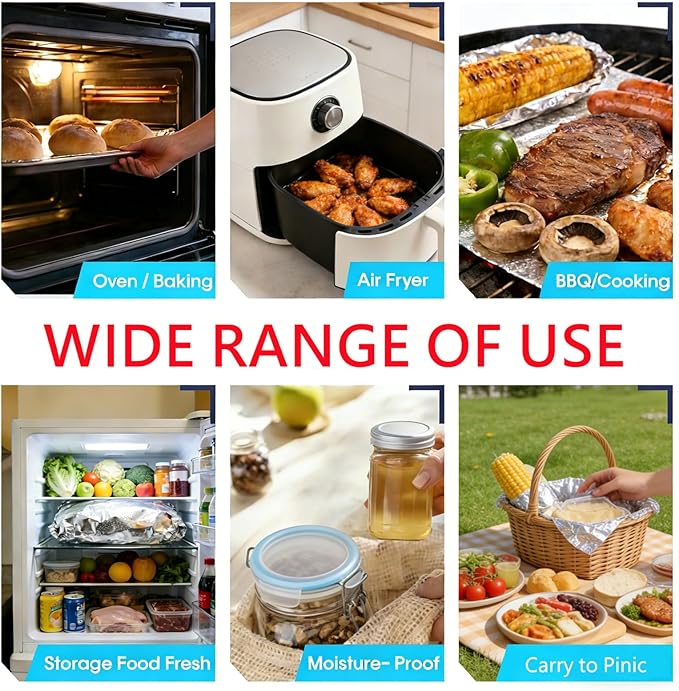 Aluminum Foil Sheets, Hot Dog, Food Storage, Kitchen Service - Image 7