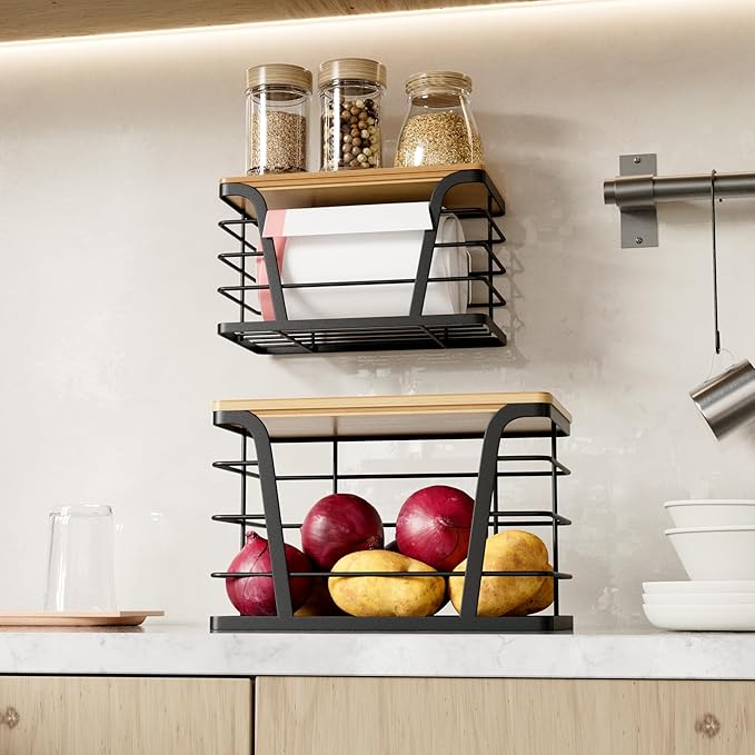 2 Pack Stackable Storage Laundry Kitchen Organizers, Wall Mount Trash Bag Holder - Image 7
