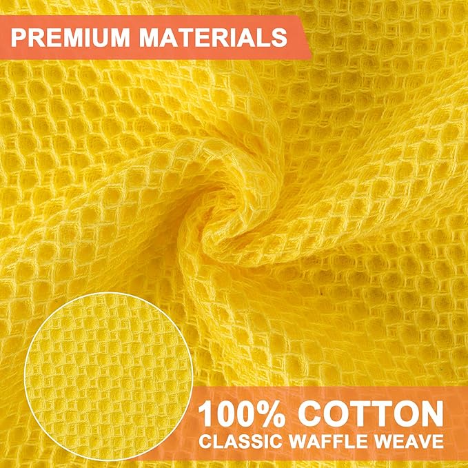 BOOMIBOO 6-Pack Kitchen Dish Cloths, 100% Cotton Waffle Weave, Ultra Soft - Image 2
