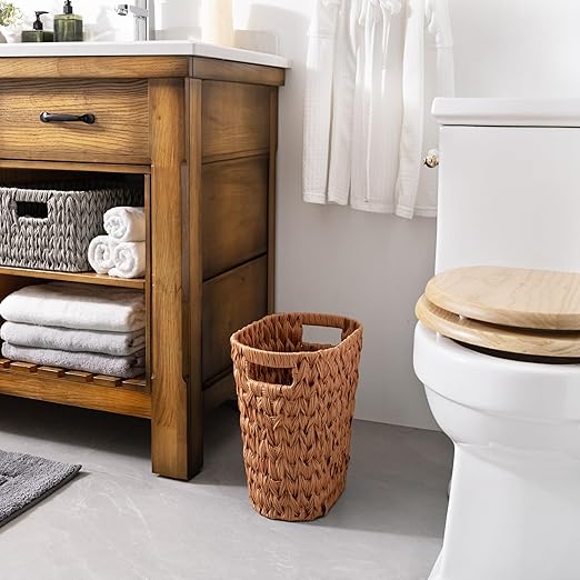 GRANNY SAYS Wicker Trash Can, Bathroom Trash Can - Image 3