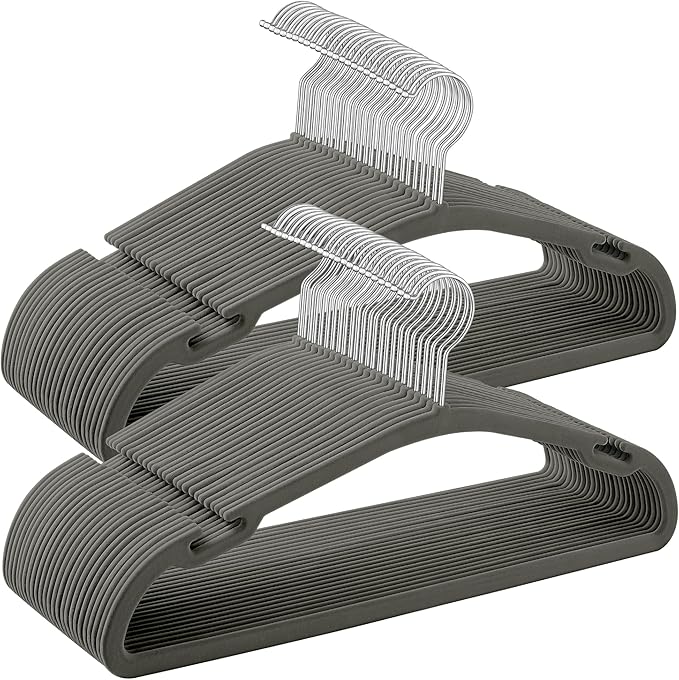 SONGMICS Velvet Hangers 50 Pack, Non-Slip Clothes Hangers, 17 x 8.3 Inches by SONGMICSbySONGMICSHOME