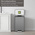 EKO Madison Gunmetal Stainless Steel 50 Liter/13.2 Gallon Step Trash Can - Image 7