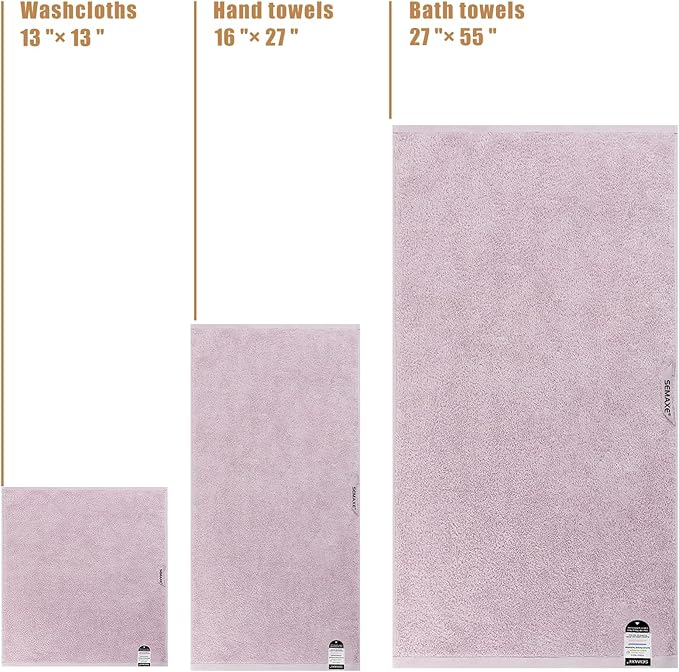 SEMAXE 18-Pack Bath Towel Set Include 6 Bath Towels, 6 Hand Towels, 6 Wash - Image 2