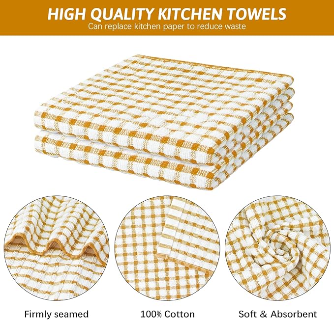 Nialnant 8 Pcs Kitchen Dish Rags, 100% Cotton Kitchen Towels Soft Absorbent - Image 3