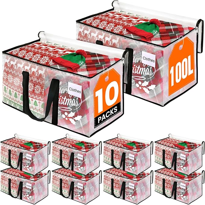 Clear Heavy Duty Extra Large Moving Bags, Reinforced Handle and Double Zipper by RoomHacks