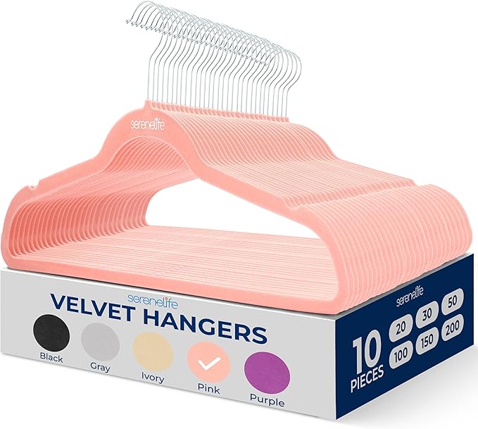 SereneLife 10 Pack Velvet Hangers by SereneLife