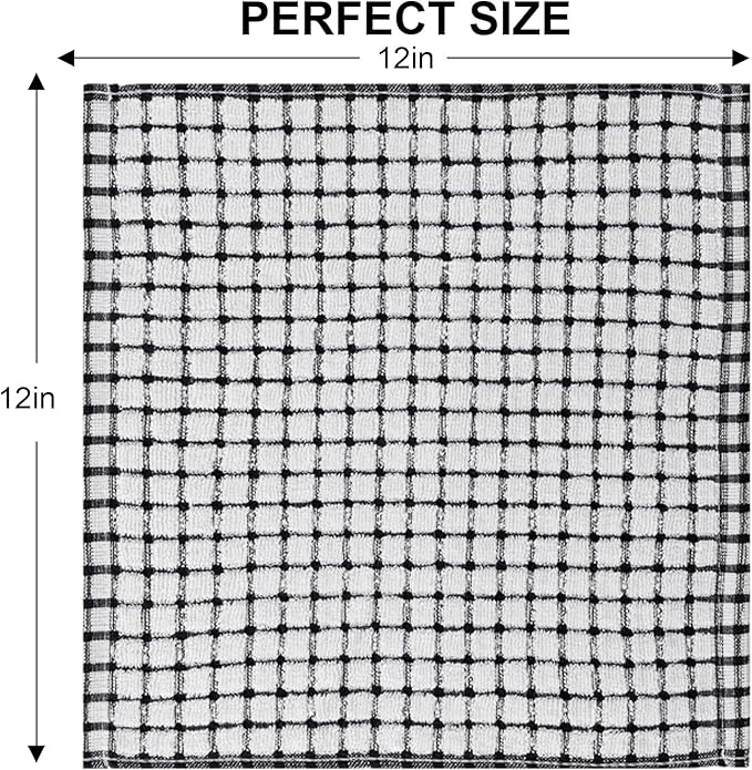 Kitinjoy Cotton 8 Pack Terry Kitchen Dish Cloths, 12 x 12 Inches Super Soft and - Image 6