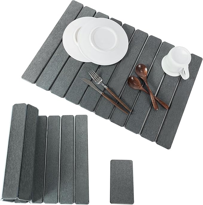2pcs Stone Dish Drying Mat for Kitchen Counter, Quick-Dry Diatomaceous Earth by Unknown