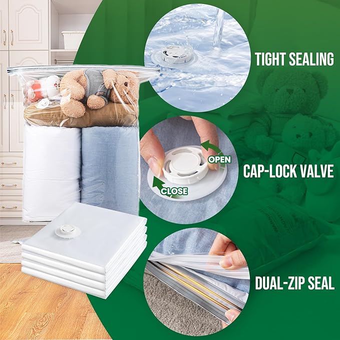 TAILI 6 Pack Vacuum Storage Bags, Jumbo Vacuum Seal Bags - Image 4