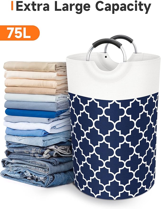 Large Laundry Basket Laundry Hamper Bag Washing Bin Clothes Bag Collapsible Tall - Image 5