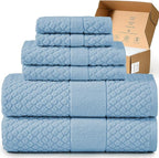 Simple&Opulence 6 Piece Luxury Towel Set, 100% Cotton Bathroom Towels by SimpleOpulence