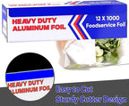 Aluminum Foil Wrap Roll 12 in x 1000 ft Heavy Duty Commercial and Home Use - Image 2