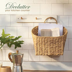 Set of 2 Wicker Hanging Basket for Organizing, Front Door, Flowers - Image 5