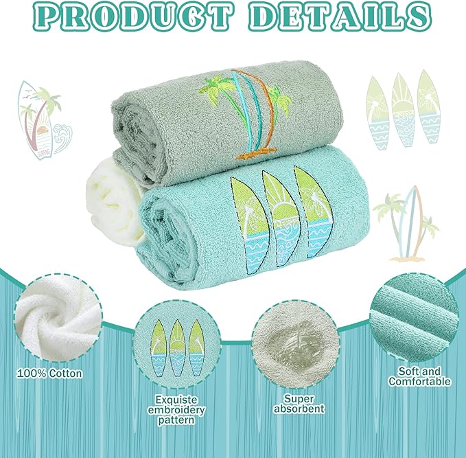 3 Pack Summer Surfboard Hand Towels - Image 3