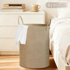 Tall Laundry Basket with Handles, 72L Portable Dirty Clothes Hamper, Boho - Image 5
