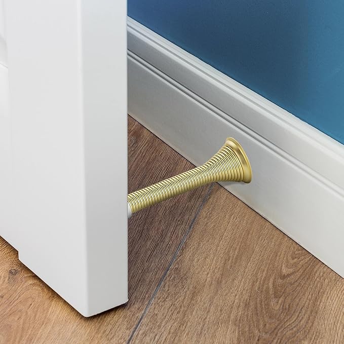 Ravinte Door Stoppers, 12 Pack Gold Spring Door Stops - Image 7