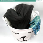 FANKANG Storage Basket, Nursery Hamper Canvas Laundry Basket Foldable - Image 5