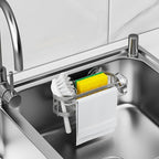 Cisily Grey Kitchen Sink Caddy Sponge Holder in the Sink, Stainless Steel - Image 6