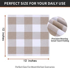 Homaxy 100% Cotton Waffle Weave Check Plaid Dish Cloths, 12 x 12 Inches - Image 5