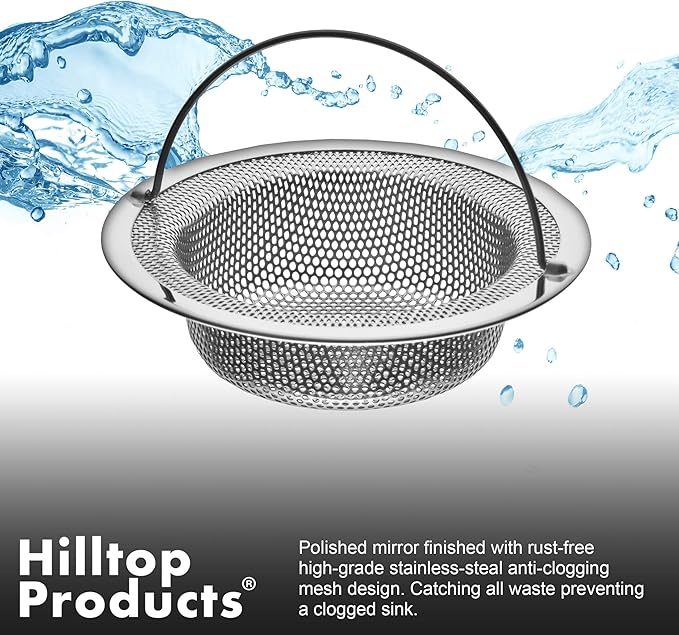 2 Pack - 4.5" Top / 3" Basket - Kitchen Sink Drain Strainer Stainless Steel - Image 5