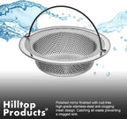 2 Pack - 4.5" Top / 3" Basket - Kitchen Sink Drain Strainer Stainless Steel - Image 5