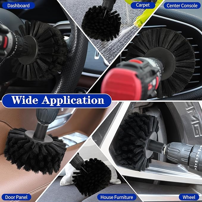 Soft Bristle Leather Brush for Drill, for Leather, Car Interior, Car Wheel - Image 6