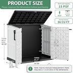 LHBcraft Outdoor Storage Cabinet 36 Cu Ft with Lockable Doors, Portable Horizontal Resin Storage Shed -Easy to Assemble, Waterproof Outdoor Storage Box for Backyards,Patios - Image 7
