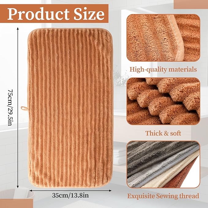 4 Pcs Hand Towel for Bathroom 14 x 30 Inch Neutral Microfiber Quick Dry - Image 2