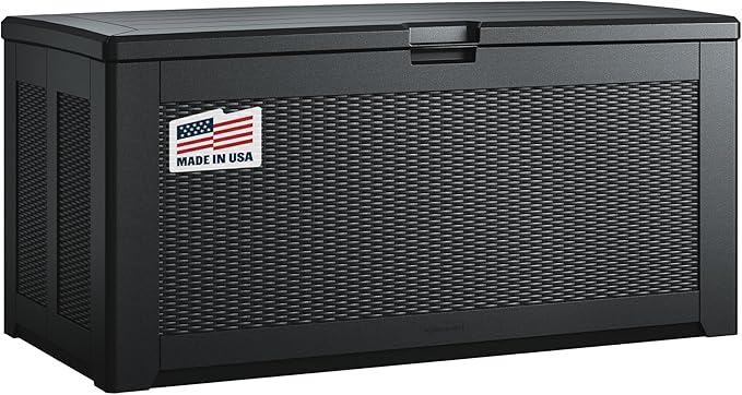 Rubbermaid Extra Large Resin Outdoor Storage Deck Box (134 Gal), Weather Resistant, Black, Deck Organization for Home/Backyard/Pool Chemicals/Toys/Garden Tools/Porch/Patio Cushions - Image 7